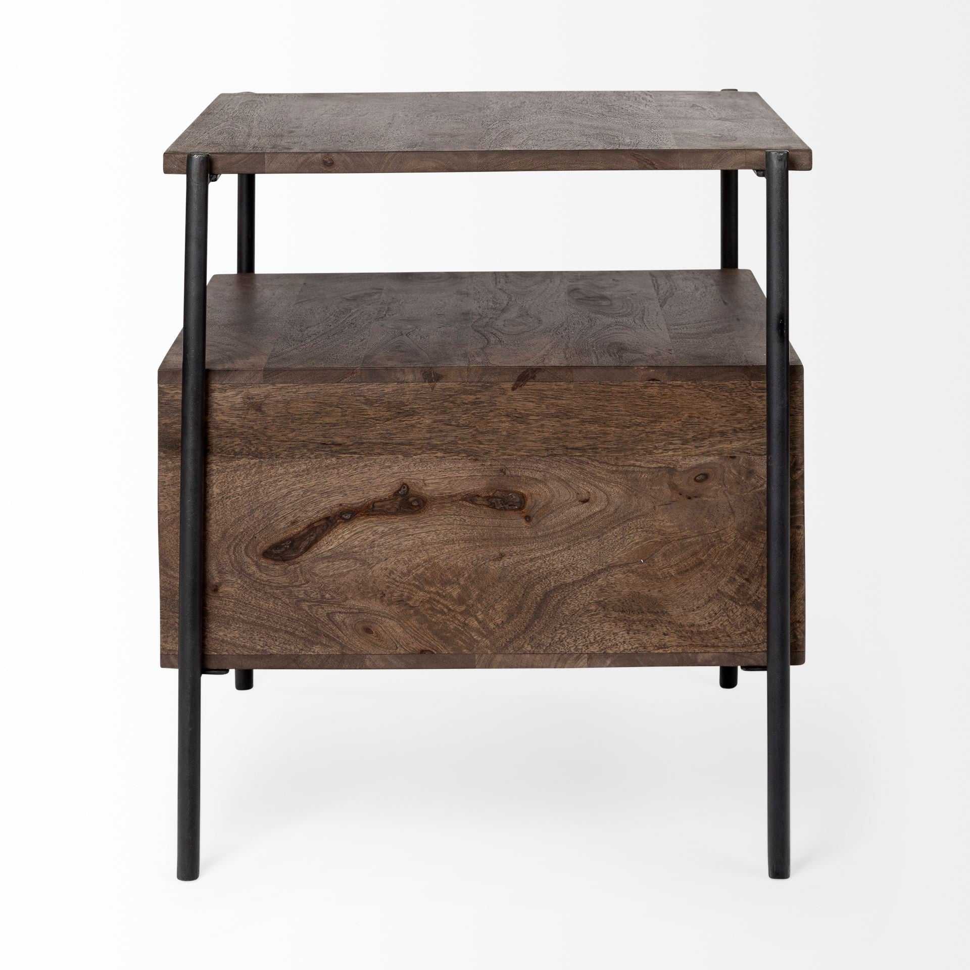 Brown Solid Wood Square End Table - 24-inch