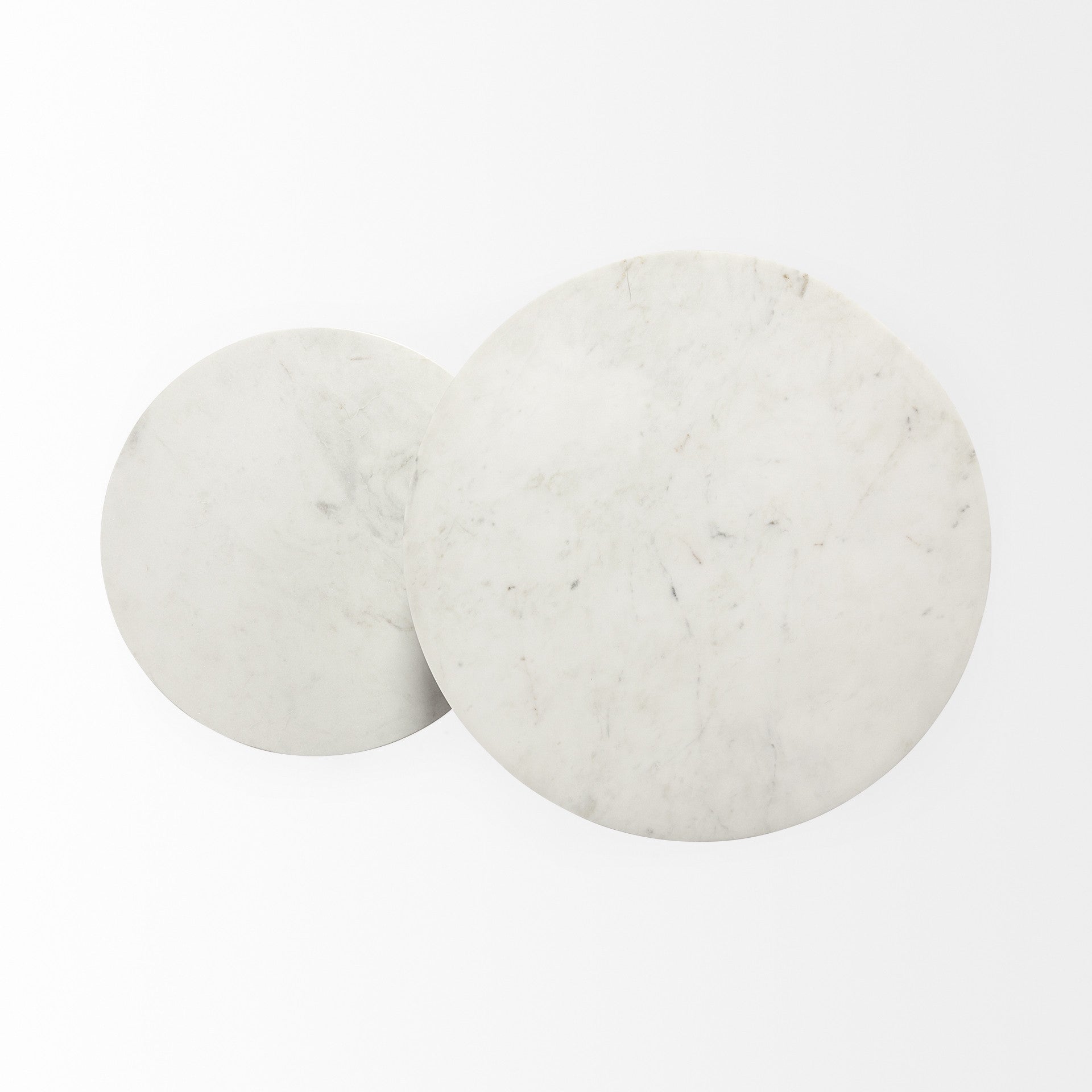 Black and White Marble End Table - 25-inch