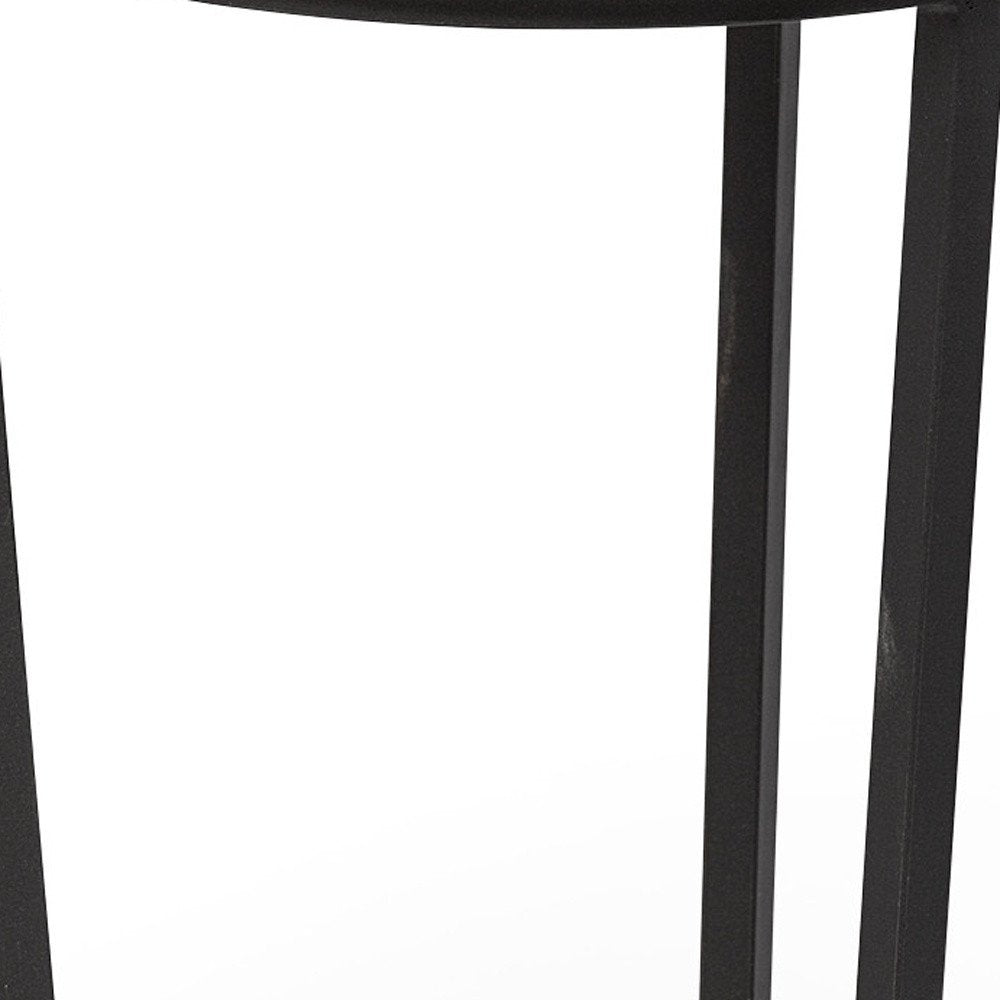 Black and White Marble End Table - 25-inch
