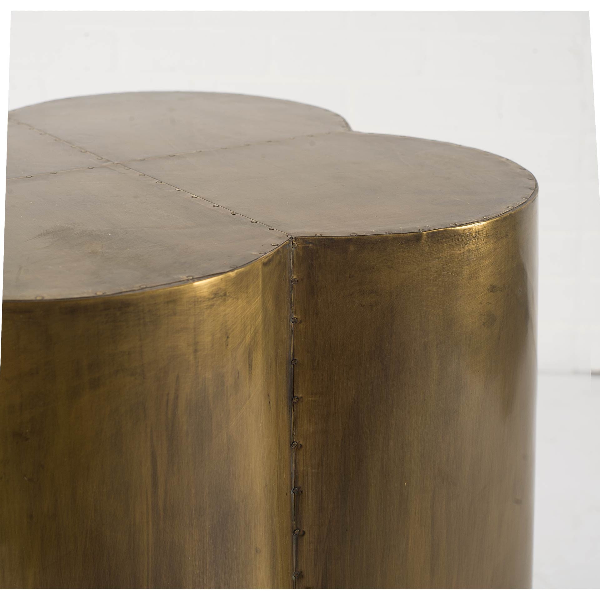 Brass and Antique Brass End Table - 22-inch