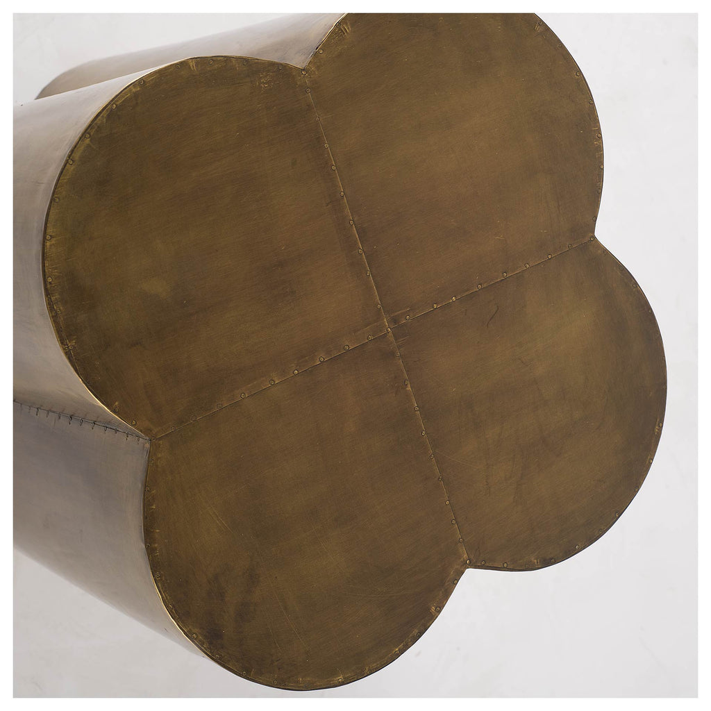 Brass and Antique Brass End Table - 22-inch