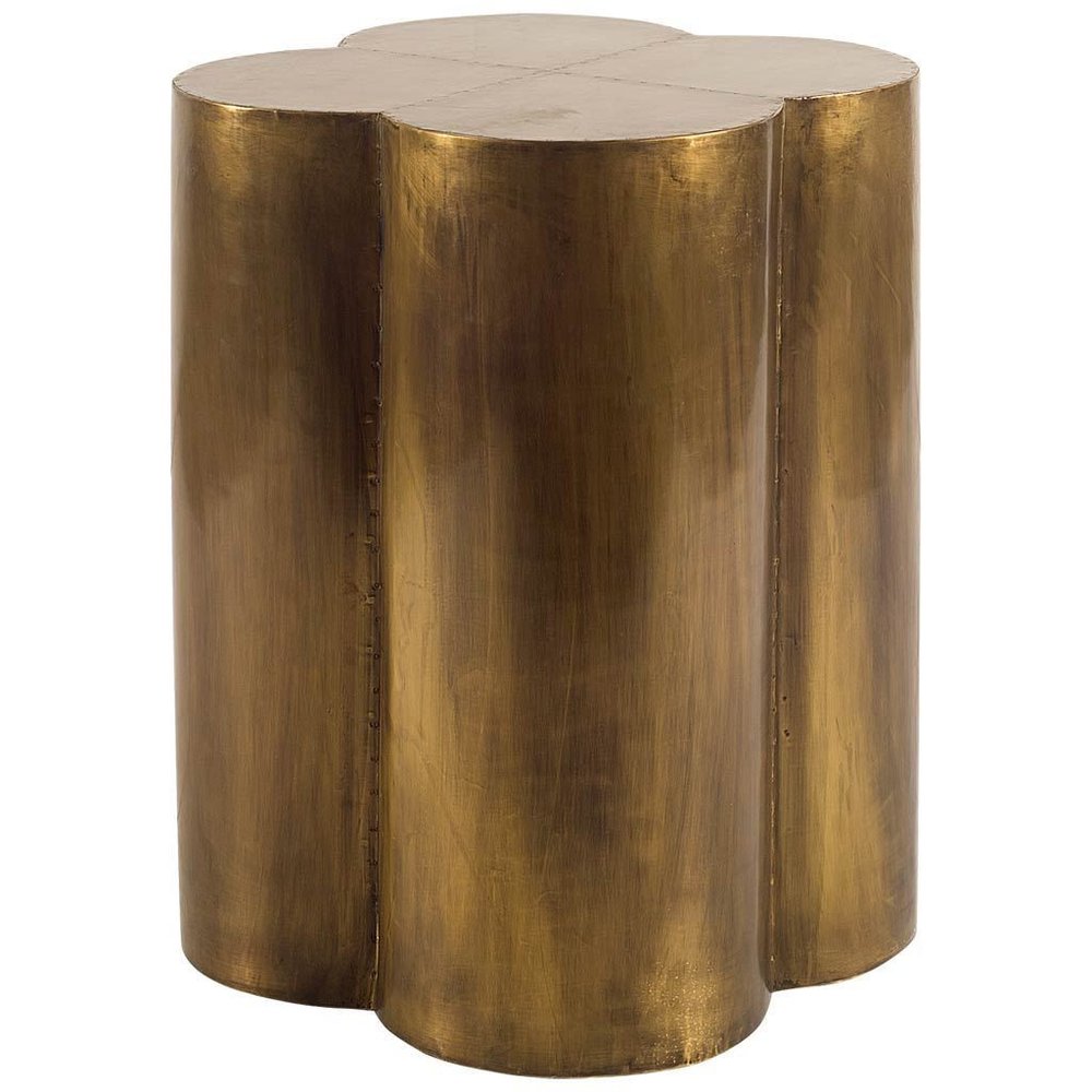 Brass and Antique Brass End Table - 22-inch