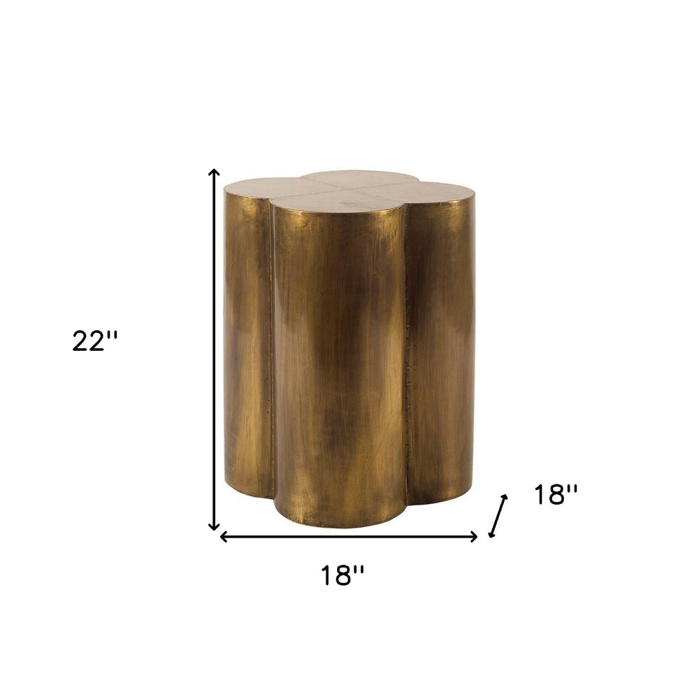Brass and Antique Brass End Table - 22-inch