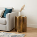 Brass and Antique Brass End Table - 22-inch