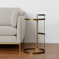 Gold and Clear Glass Round End Table - 27-inch