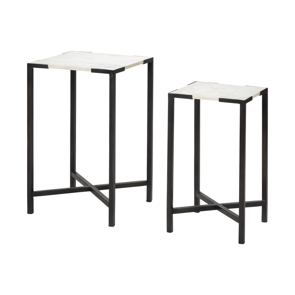 Marble End Table - 24-inch