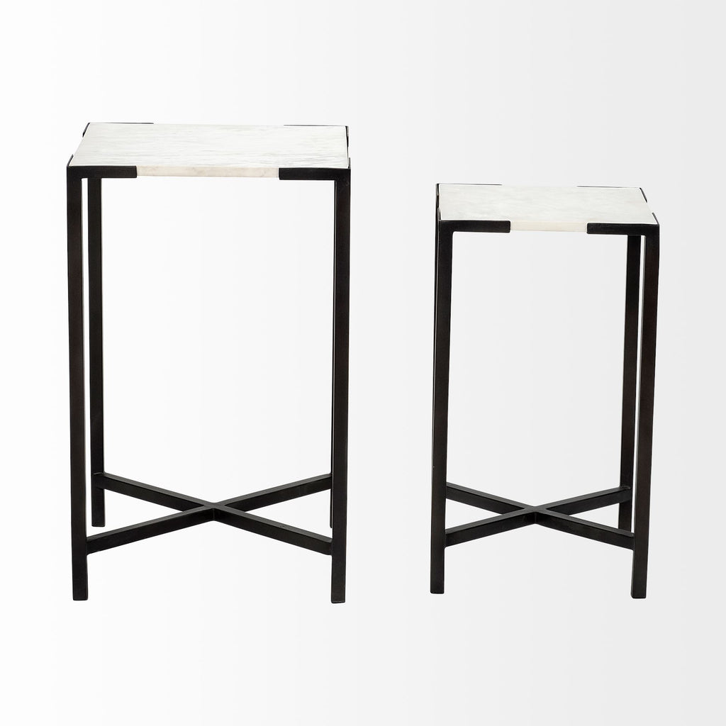Marble End Table - 24-inch
