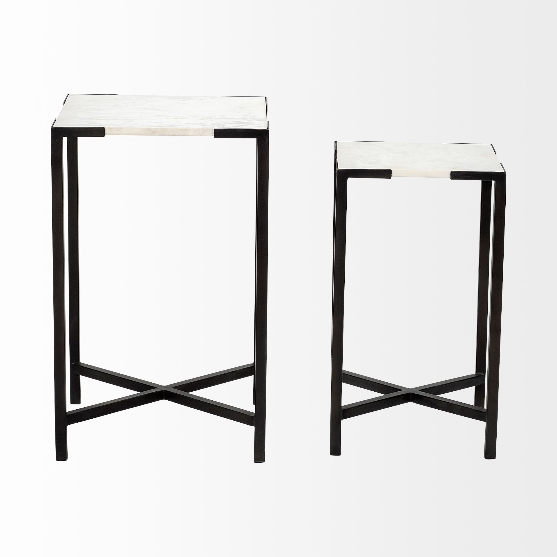 Marble End Table - 24-inch