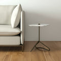 Gold and White Marble End Table - 23-inch