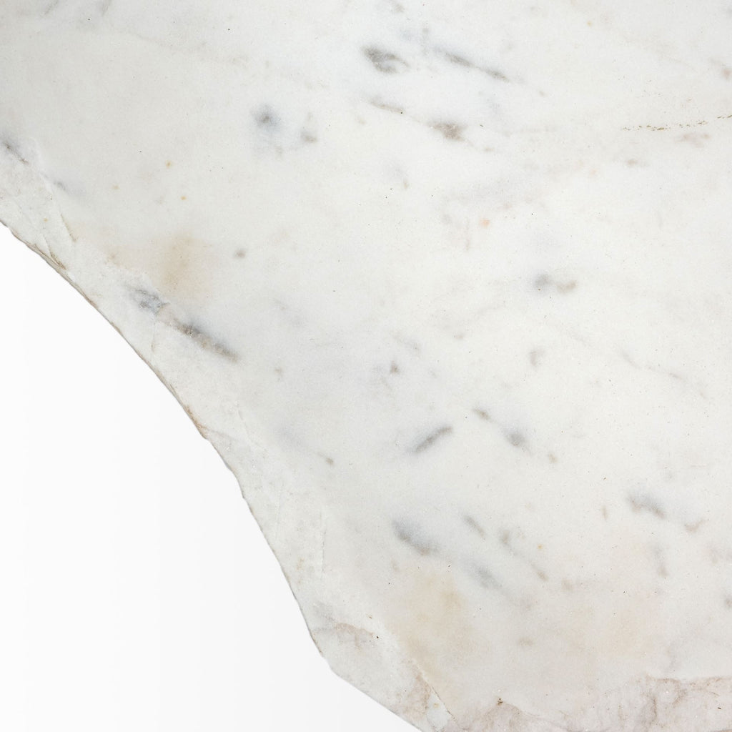 Gold and White Marble End Table - 23-inch
