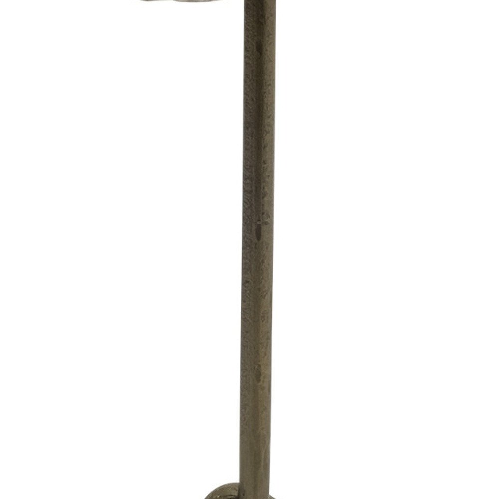 Gold and White Marble End Table - 23-inch