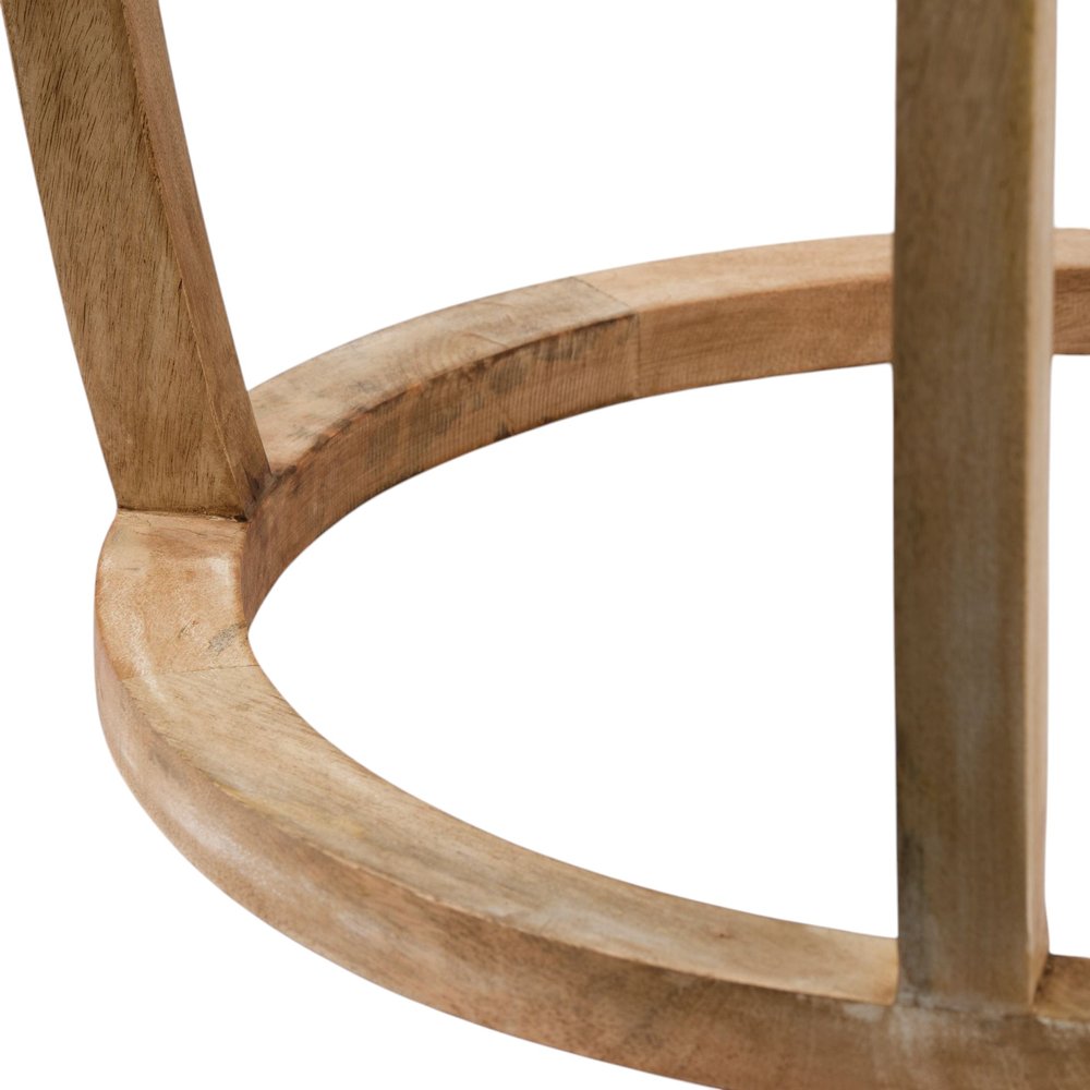 Brown and Clear Glass Round End Table - 26-inch