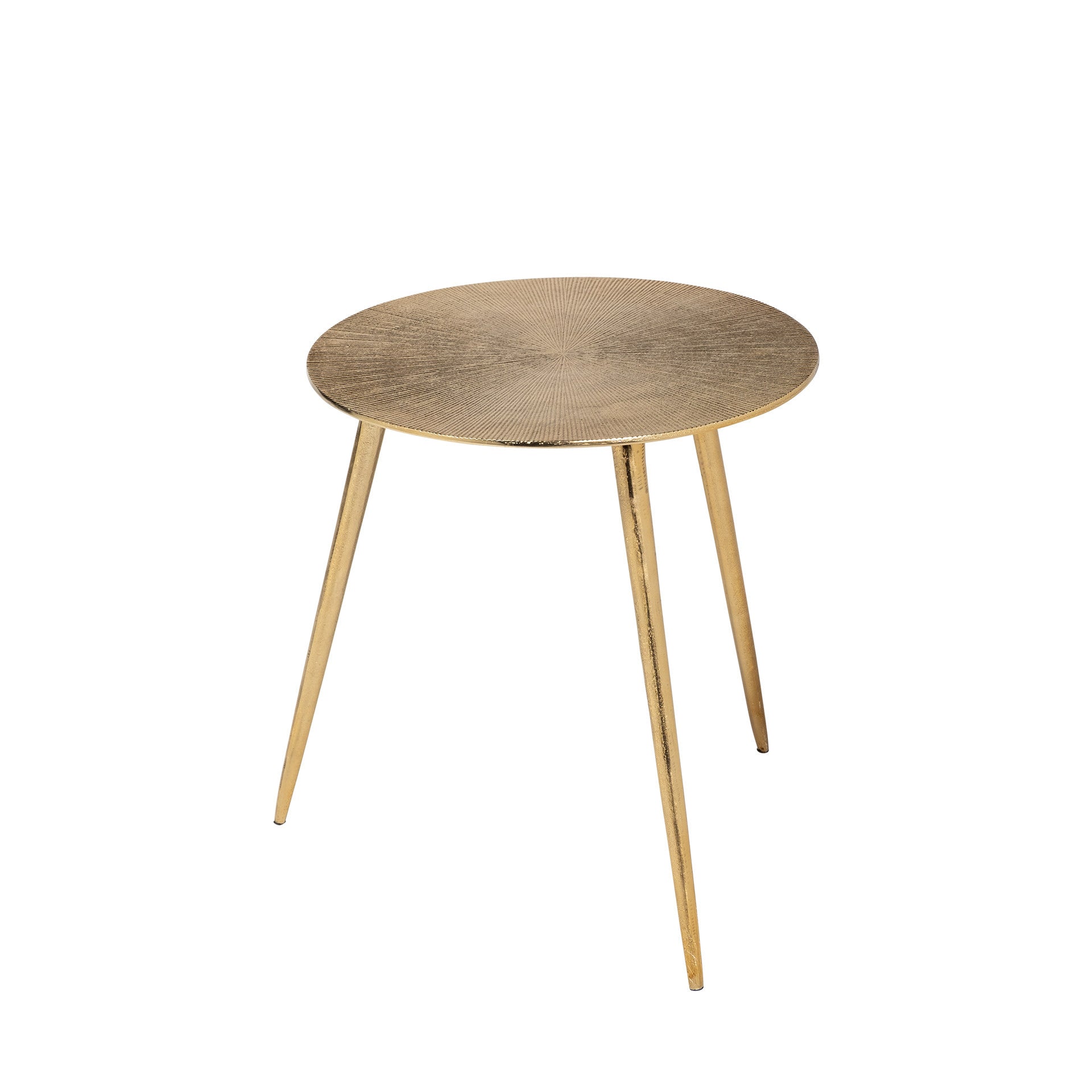 Gold Metal Round End Table - 17-inch