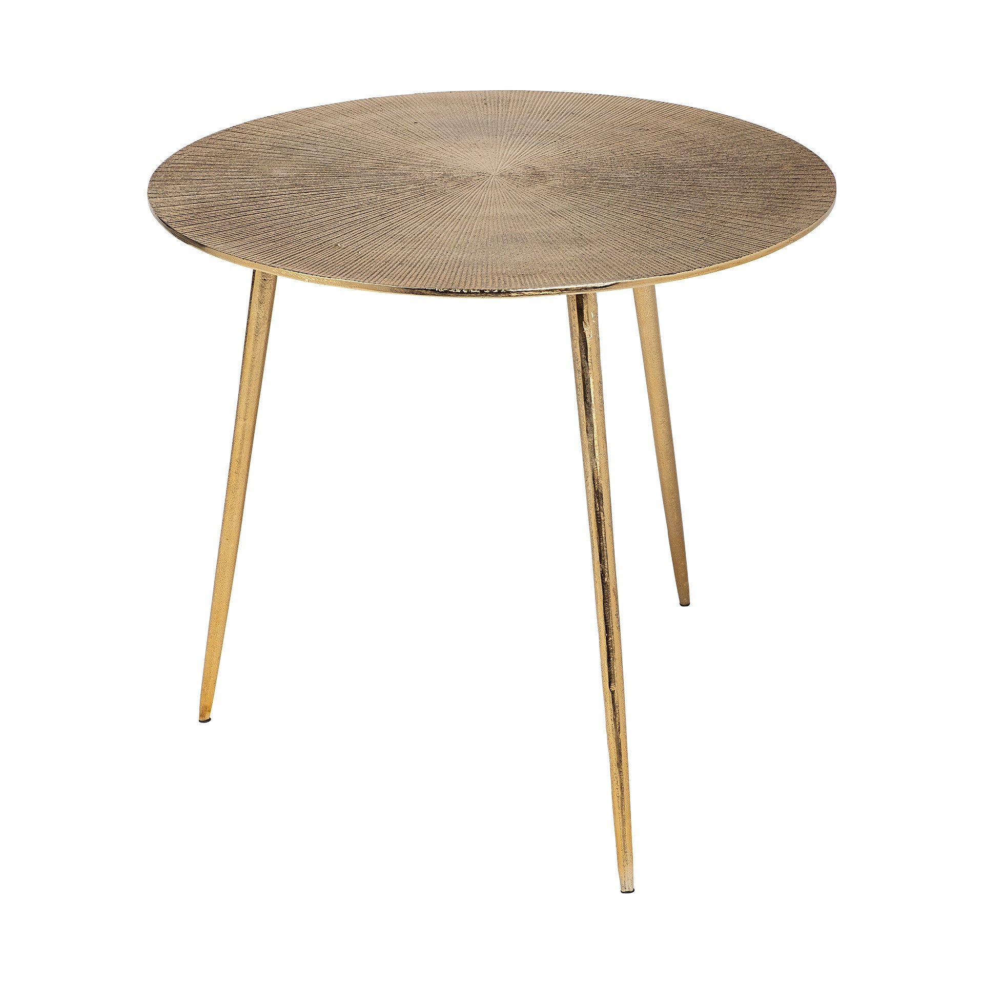 Gold Metal Round End Table - 21-inch