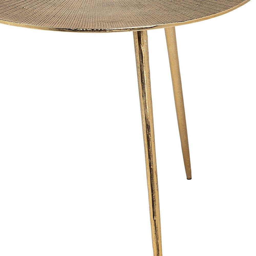 Gold Metal Round End Table - 21-inch