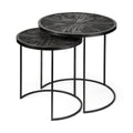 Set of Two 20 Black Round End Table