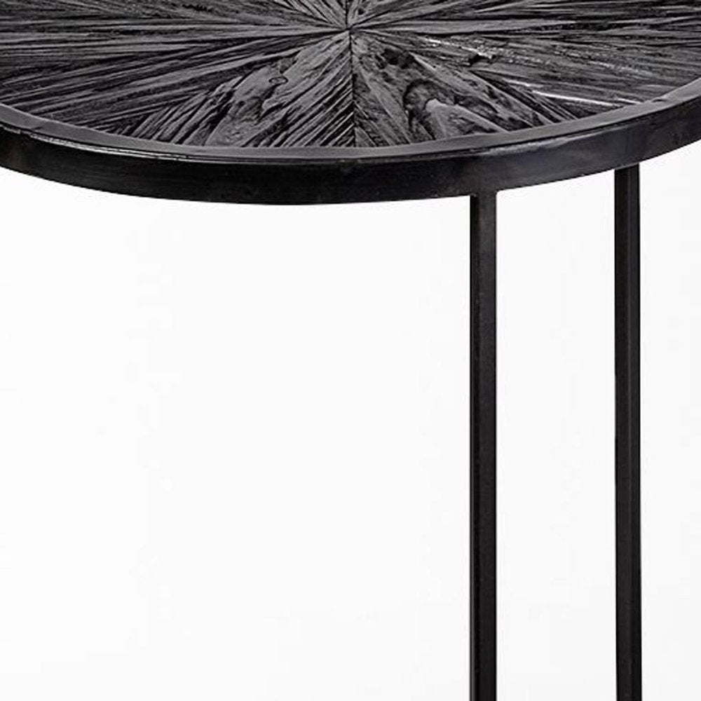 Set of Two 20 Black Round End Table