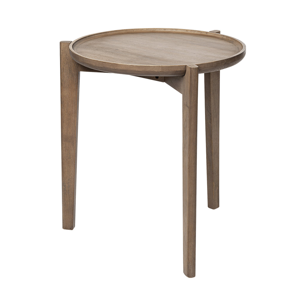 Brown Round End Table - 24-inch