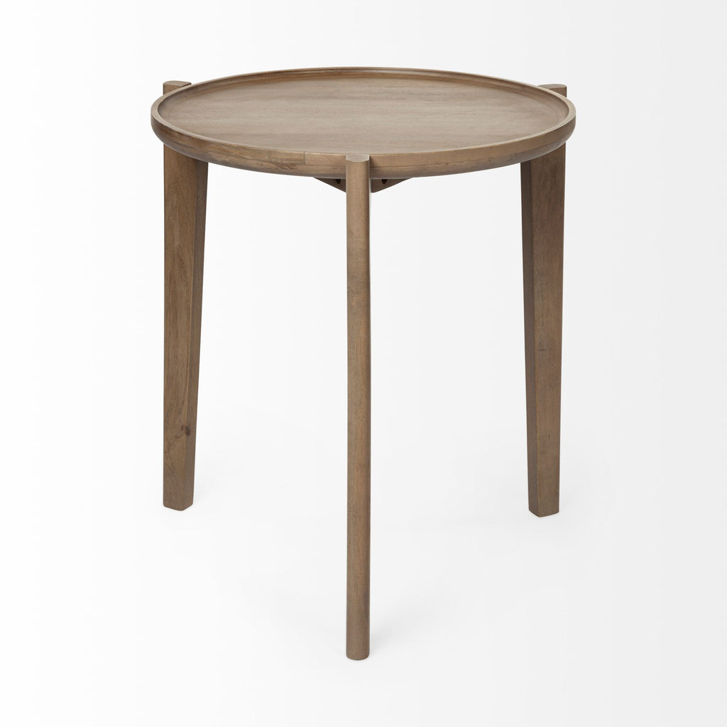 Brown Round End Table - 24-inch
