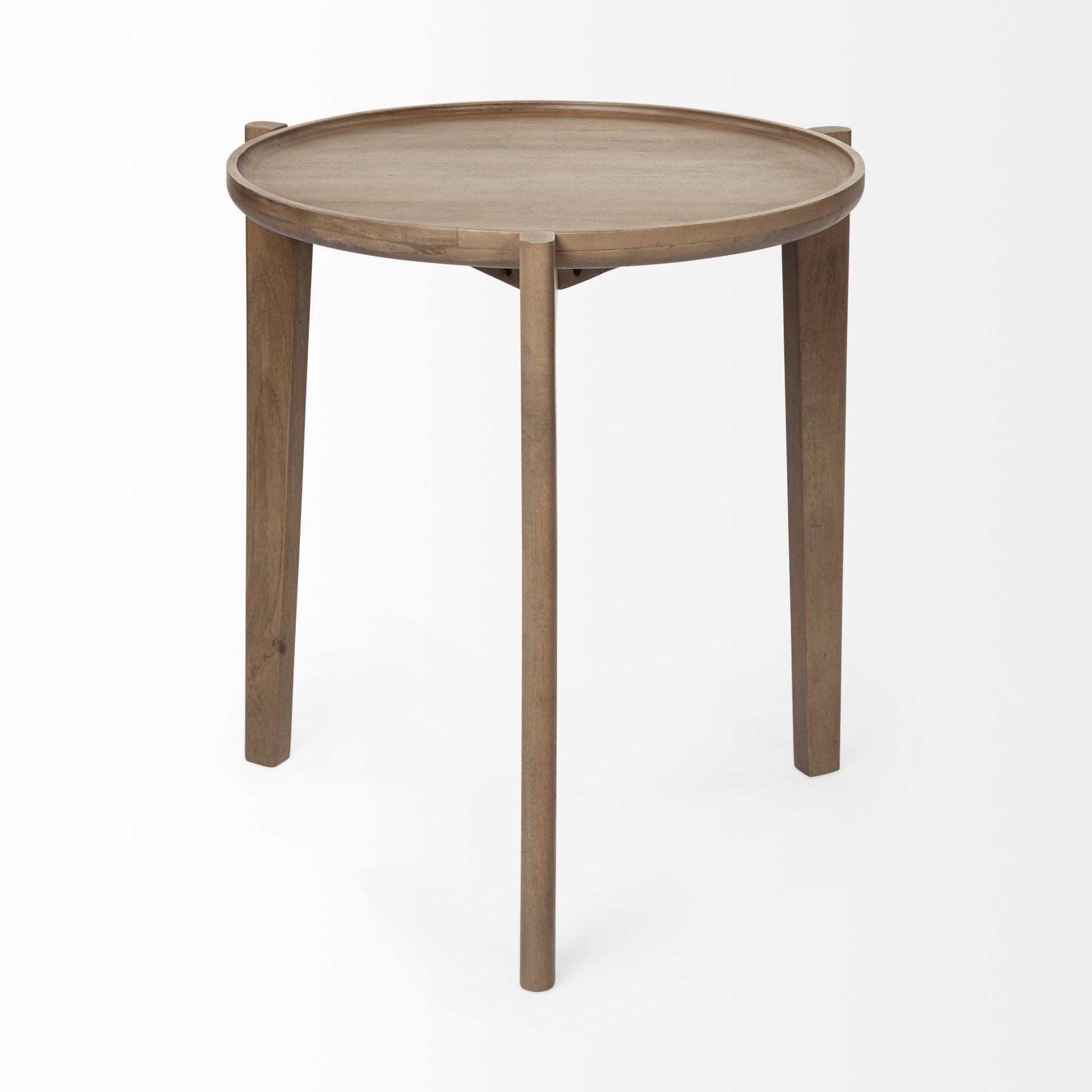 Brown Round End Table - 24-inch