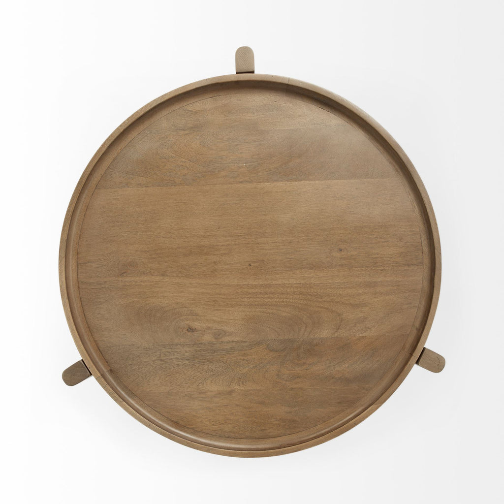 Brown Round End Table - 24-inch