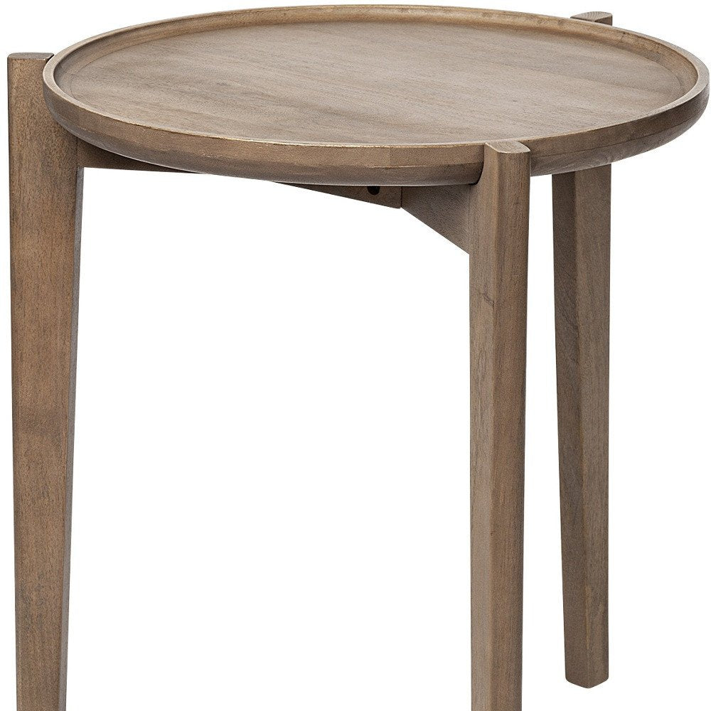Brown Round End Table - 24-inch