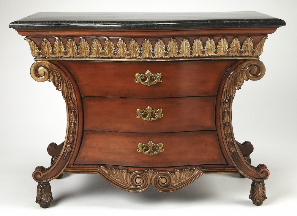 Brown and Black Solid Wood Three Drawer Sideboard - 48-inch