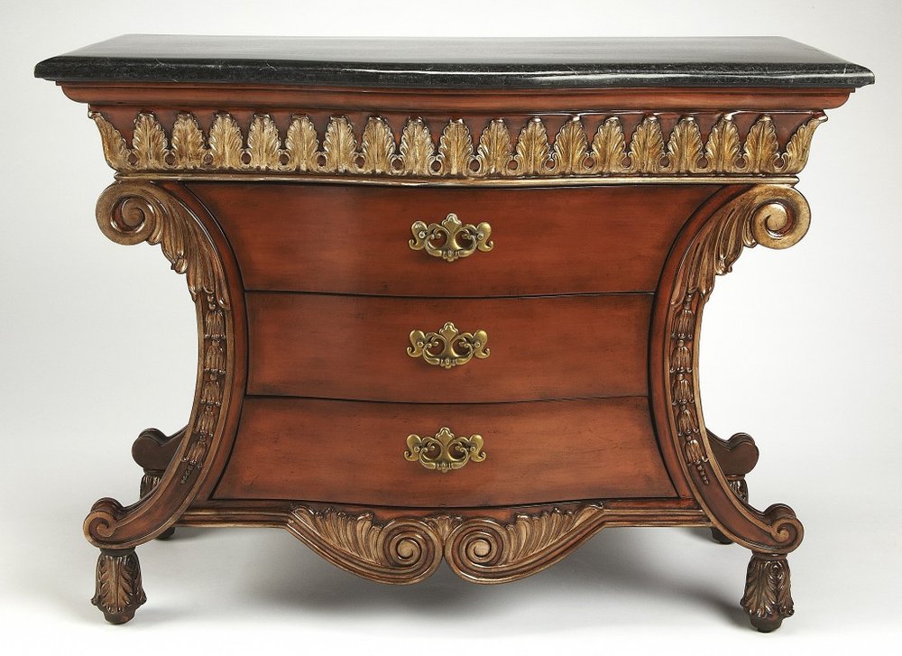 Brown and Black Solid Wood Three Drawer Sideboard - 48-inch