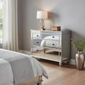 Rectangle Mirrored Three Drawer Console Storage Chest