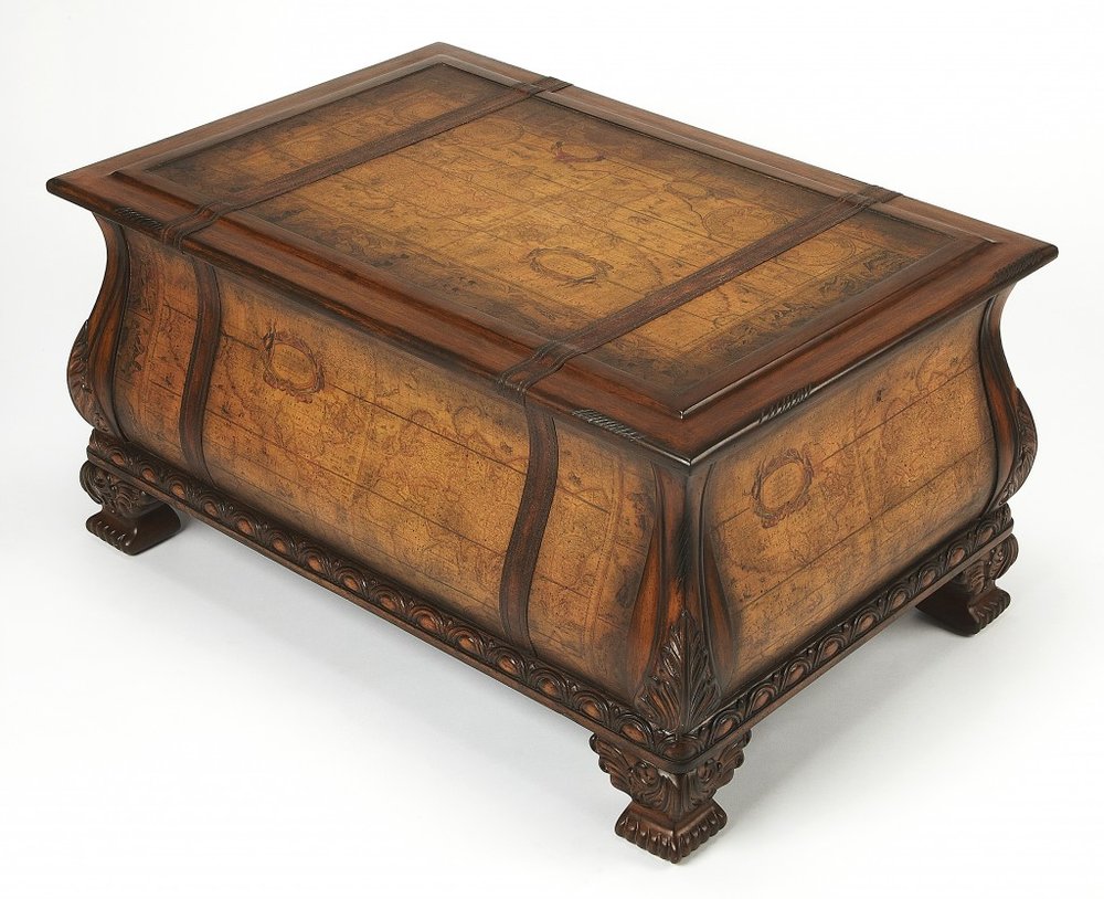 Brown Wood Coffee Table with Drawer - 38-inch