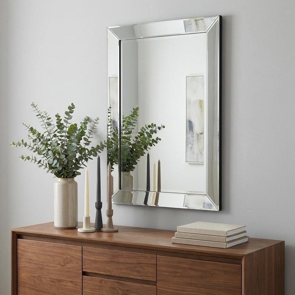 Glass Framed Accent Mirror - 36-inch