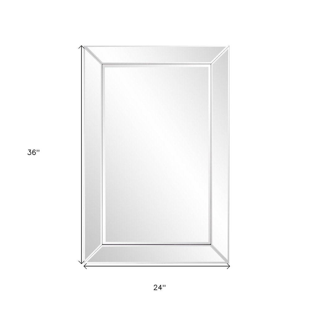 Glass Framed Accent Mirror - 36-inch