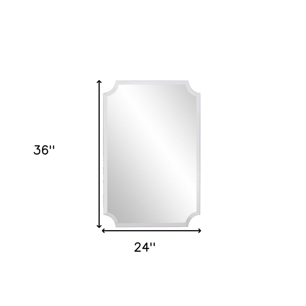 Rectangle with Scalloped Corner Unframed Accent Mirror - 36-inch