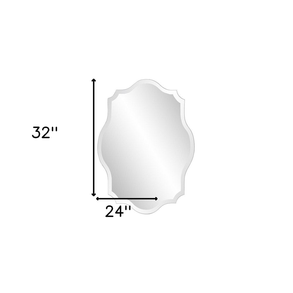 Clear Scalloped Edges Unframed Accent Mirror - 32-inch
