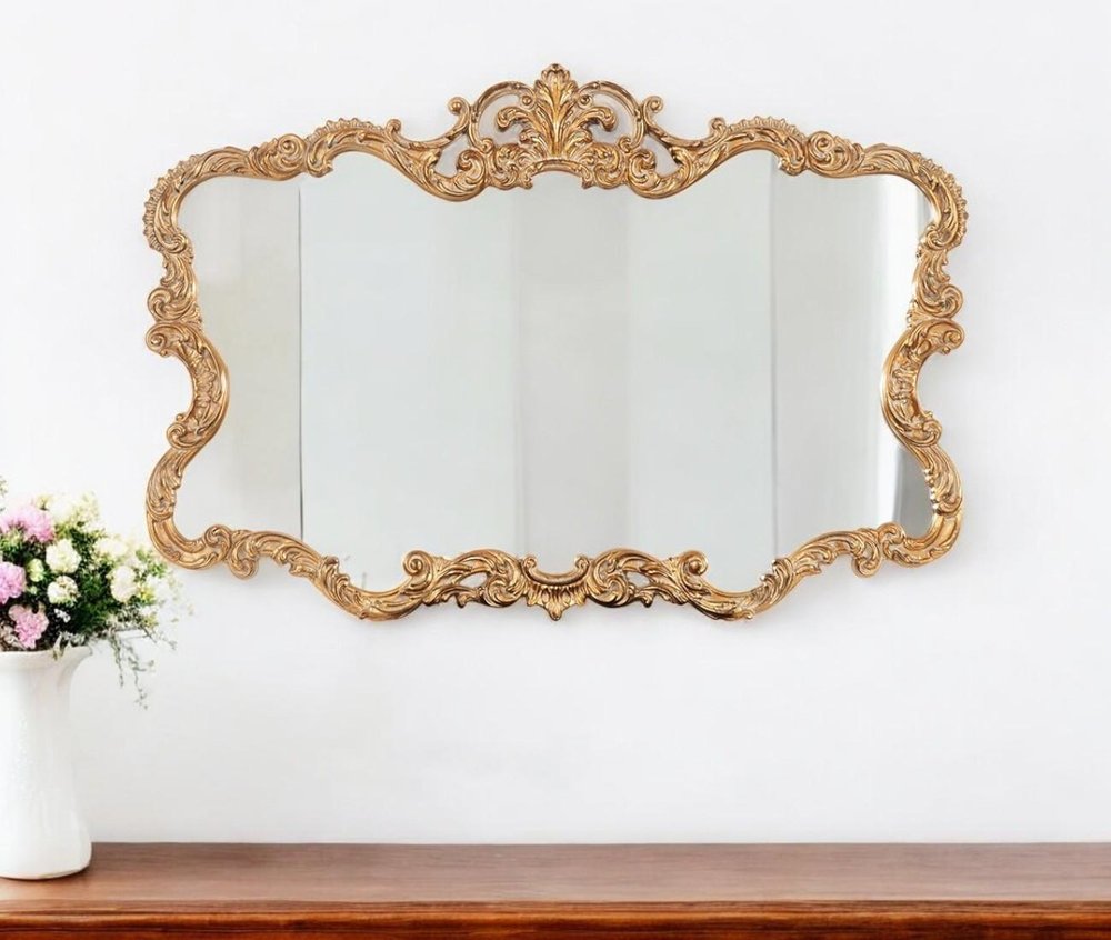 Gold Ornate Scroll Framed Accent Mirror - 27-inch