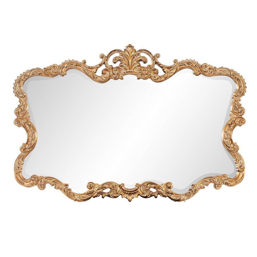 Gold Ornate Scroll Framed Accent Mirror - 27-inch