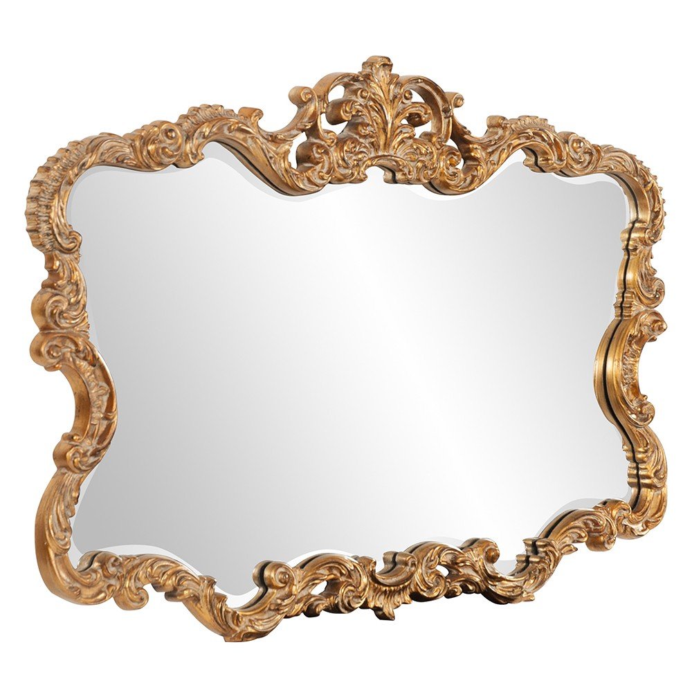 Gold Ornate Scroll Framed Accent Mirror - 27-inch