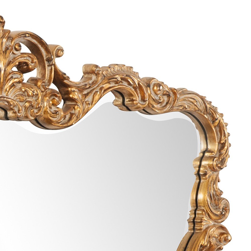 Gold Ornate Scroll Framed Accent Mirror - 27-inch
