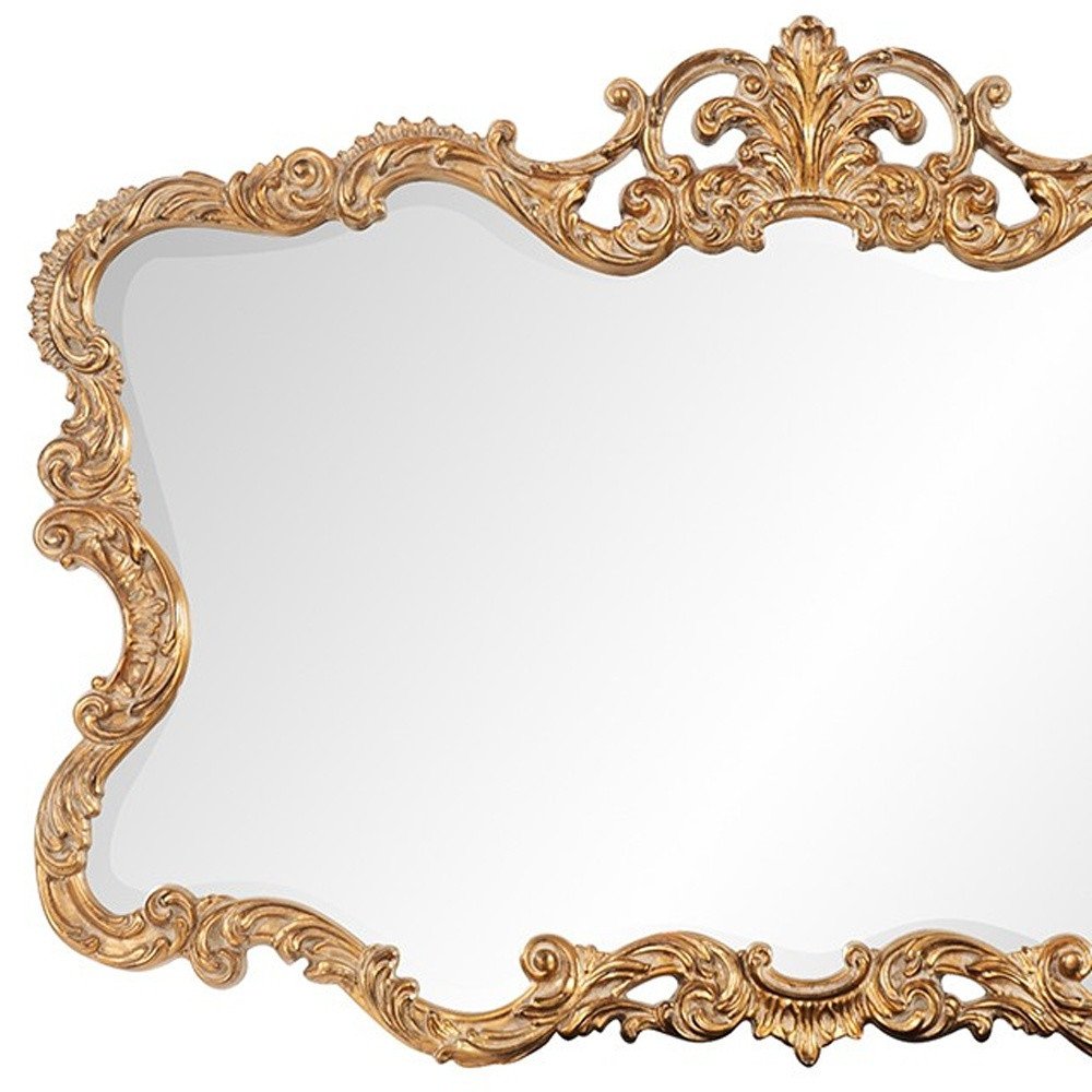 Gold Ornate Scroll Framed Accent Mirror - 27-inch
