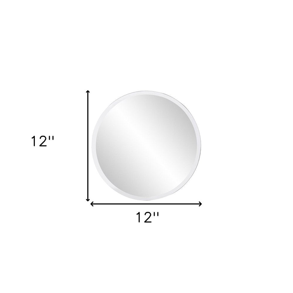 Clear Round Unframed Accent Mirror - 12-inch