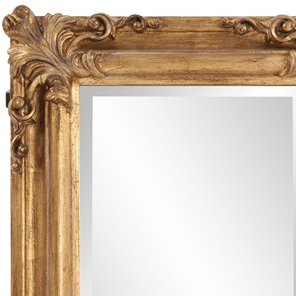 Antiqued Gold Ornate Scroll Framed Accent Mirror - 23-inch