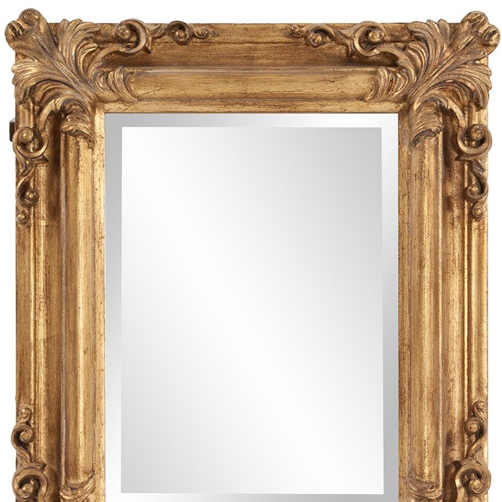 Antiqued Gold Ornate Scroll Framed Accent Mirror - 23-inch