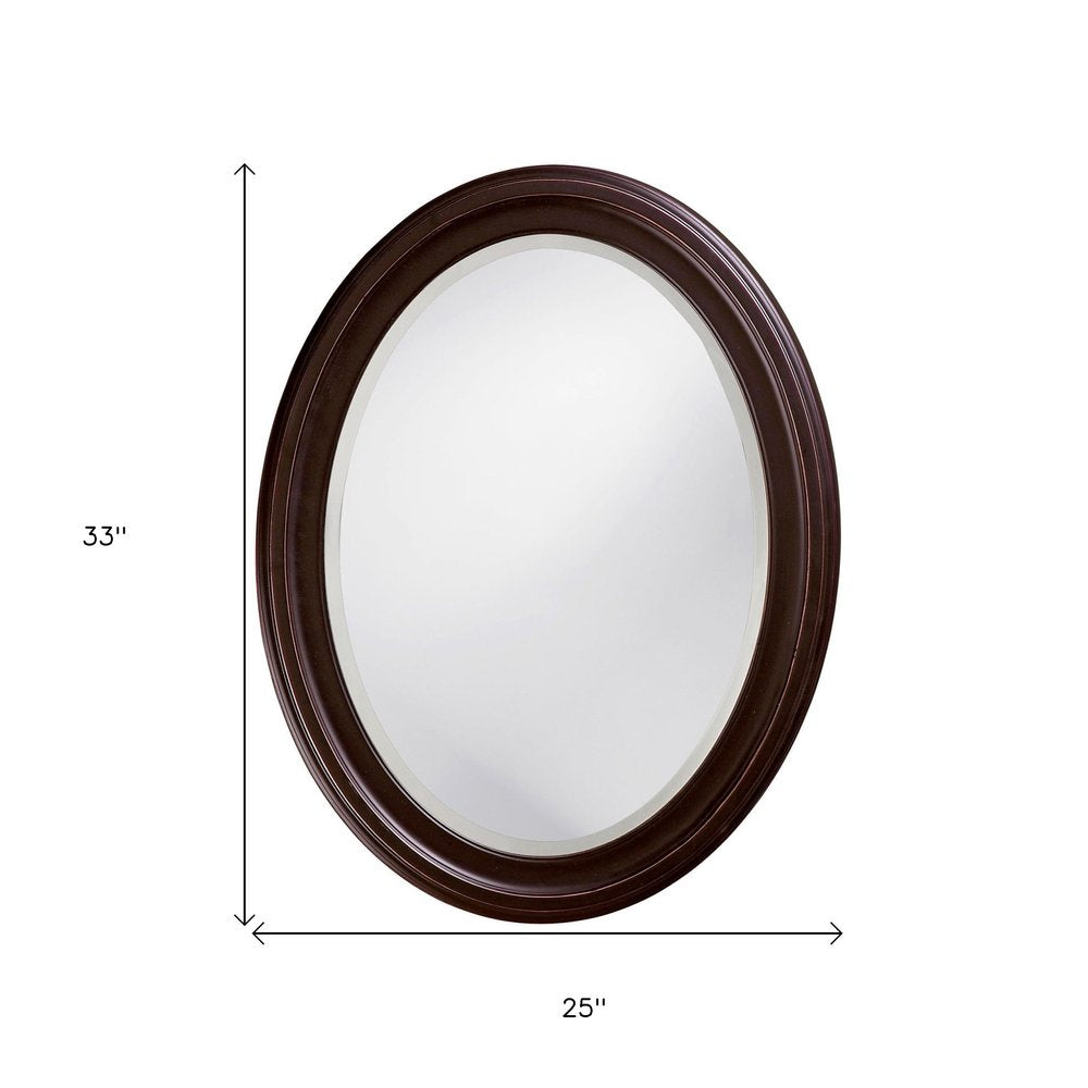 Bronze Oval Framed Accent Mirror - 33-inch