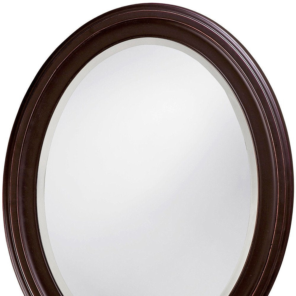 Bronze Oval Framed Accent Mirror - 33-inch