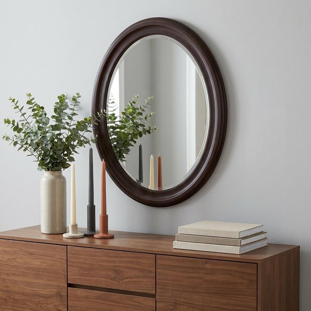 Bronze Oval Framed Accent Mirror - 33-inch