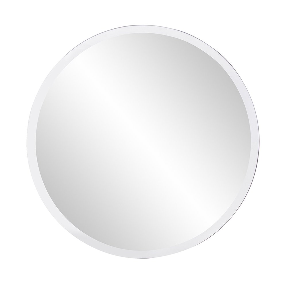 Gray Round Unframed Accent Mirror - 28-inch