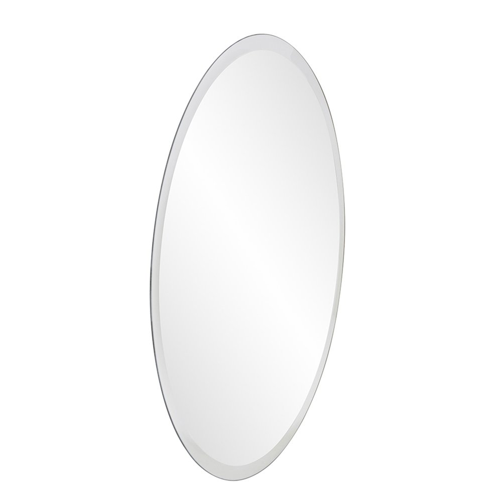 Gray Round Unframed Accent Mirror - 28-inch