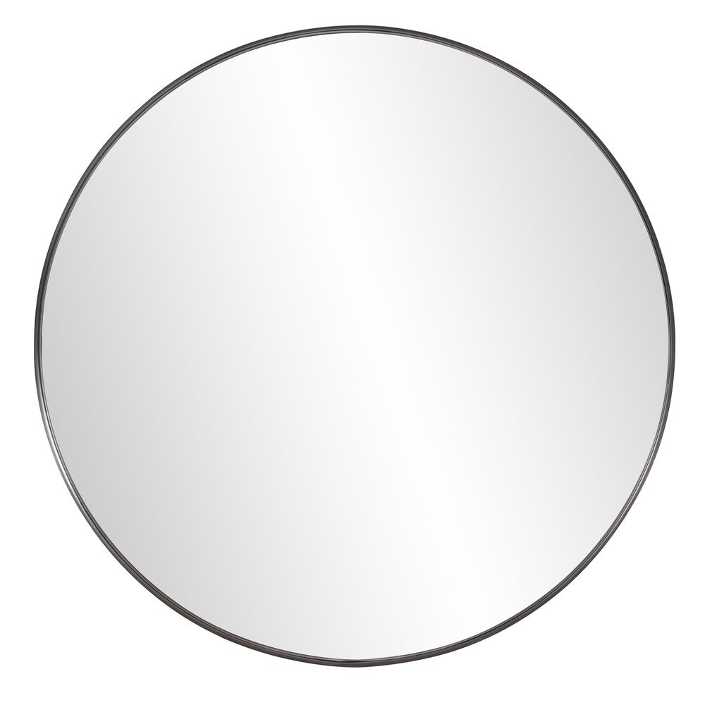 Black Round Framed Accent Mirror - 36-inch