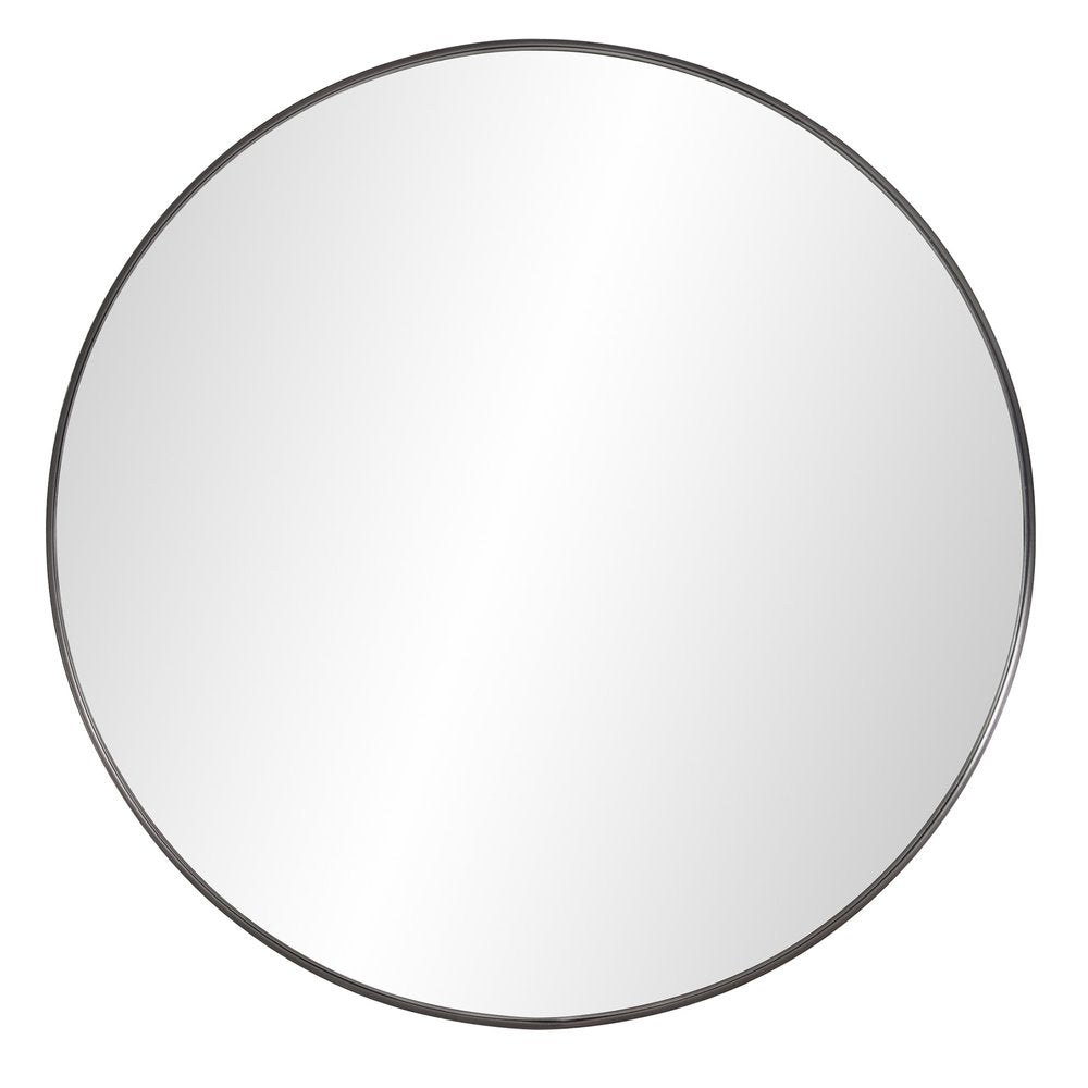 Black Round Framed Accent Mirror - 36-inch