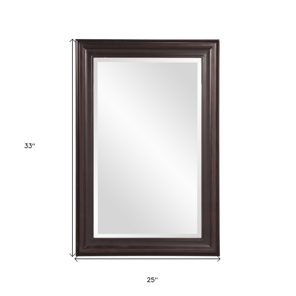 Bronze Wood Accent Mirror - 33-inch